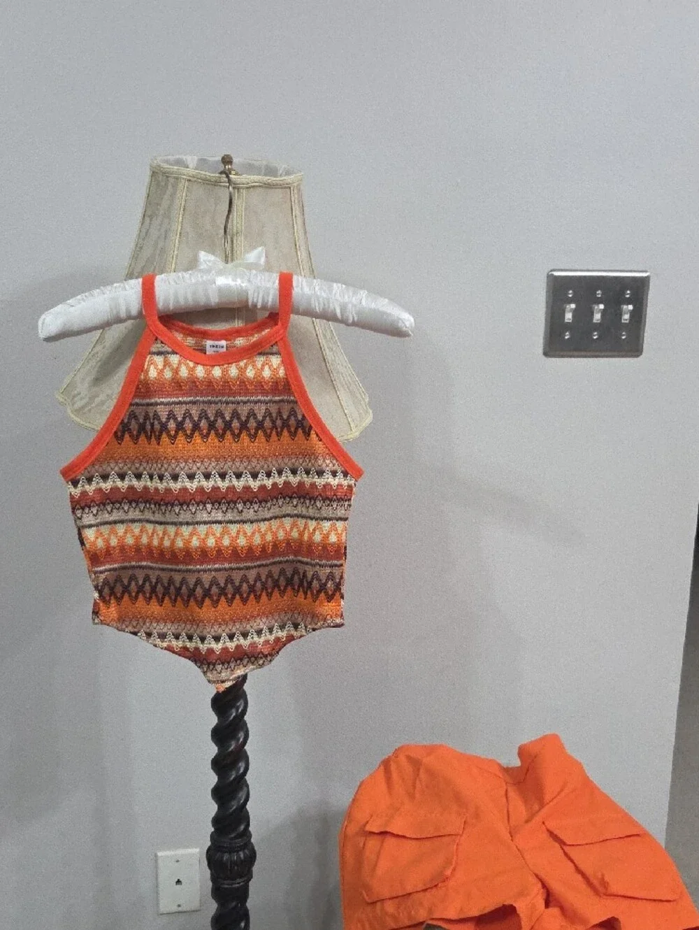 SHEIN Orange & Multicolor Zigzag Kids Matching Set - Picture 4 of 7